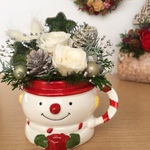 クリスマスアレンジ 『雪だるま』プリザーブドフラワー