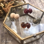 ひと粒 マーブルラウンドピアス/イヤリング