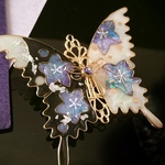 〜桔梗〜螺鈿細工風の蝶バレッタ（hair ornaments Raden balloon flower butterfly）