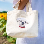 うちの子フォト刺繍バッグ(小)   犬・猫 ペット オーダーメイド
