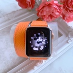 Apple Watchダブルループ レザーバンド レザーベルト38mm40mm(Orange)