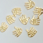 『在庫限り』金アレ対応 色褪せにくい 16KGP Handmade  ハンド チャーム 4個