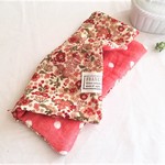 *８重ガーゼ大判ハンカチ*Liberty調flower*リバティ調*フラワー*レッド*出産*お布団ガーゼ