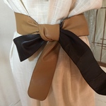 両面牛革のリバーシブルなサッシュベルト  柔らかタイプ