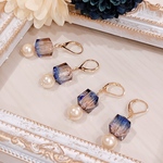 グラデーション ビーズ パール フレンチフック ピアス♡