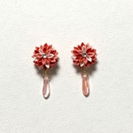 つまみ細工  揺れる小さいダリアのピアス