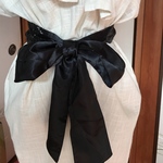 ブラックサテン生地とスパンコール生地のサッシュベルト  フォーマルに