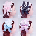 【新作 4色選べる】可愛い パール リボン カチューシャ  ヘアアクセサリー コスプレ レース 