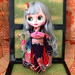 時代布の四季の振袖　ドール着物　着物　正絹　時代布