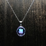 「パープルレイン」大粒  ネオジウム、ミントオパール(合成オパール)シルバー仕立て