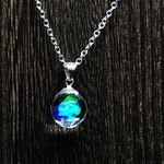 「丸氷」ミニブルーオパール(合成オパール)シルバー仕立て