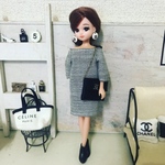 リカちゃん服♡単品♡杢グレーミニワンピース♡リアルクローズ  