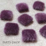 sale(( 6pcs )) 13mm スクエア ファーカボション パープル〔CA-050PU〕
