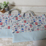 ☆オーダー品☆　牛さんMILK柄　水色ストライプ　入園入学　