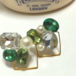 キラキラビジューのパールのピアス