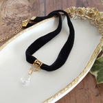 ブラックベルベットのチョーカー（スワロフスキークリスタル）