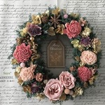  * Majolica Mauve Rose * wreath *クリスマスリース ギフト