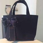  大きなリボンが素敵♡リボントートバッグ☆ステッチブラック
