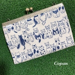 現品のみ。母子手帳ケース☆猫ネコ*総柄お座り*お薬手帳*通帳*収納がま口*蛇腹