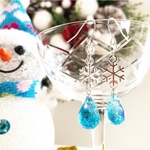 【送料無料】雫滴る雪の結晶ピアス