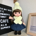 メルちゃん・ソランちゃん  ニット帽&マフラーセット ＊カラー：イエロー＊