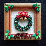小さな小さな飾り・ちりめんのクリスマスリース《送料込》