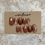 先着1名様 brown nuance🍂〈 ネイル グレージュ ブラウン ネイルチップ  秋 冬 ニュアンス おしゃれ 成人式  〉