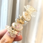    鉱石×オーバル【ヘアクリップ 】 white