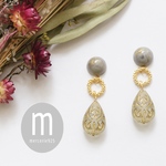 インポート✨アンティーク調マーブルピアス/イヤリング　アレルギー対応