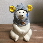  しろくま貯金箱   ねずみ帽