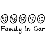 カッティングシート ステッカー ファミリー 家族 5人 family in car 車外アクセサリー