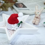たち耳うさぎ用クリスマス耳飾り7　うさぎ用サンタの帽子