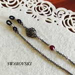 SWAROVSKI＆薔薇の大人シックなメガネチェーン✨