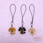 【受注注文】おすわりDogモチーフ（ミニチュアダックス）のストラップ