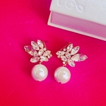 ビジュー×ビッグパールピアス
