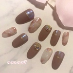 ネイルチップ  大理石ネイルグレージュ