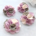 4個  flower  お花パーツ　 フラワーパーツ　  カボション    パープル系