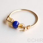 【ご予約品】ルチル＋ラピスラズリリング(4mm)/14kgf