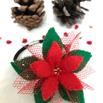 《ただいま送料無料》［ポインセチア］★クリスマスヘアゴム(1コ)