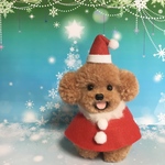 にっこり♪トイプードルサンタさん（おすわりトイプードル）