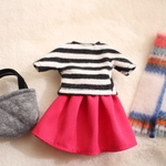 リカちゃん 服 set ♡あったかコーデ ４点セット♡ pink スカート