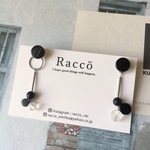 2way monotone◯dot asymmetry pierce  ステンレスピアス
