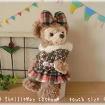 シェリーメイ【ポーチ】コスチューム★雪の結晶あったか、ふわもこパーカー&タータンチェックスカート&リボン 3点セット