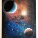 スプレーアート（planets &galaxy）