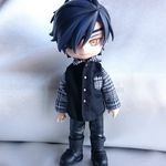 オビツ11 シャツ単品（チェック黒）