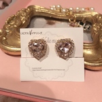 #1113 ハートビジューピアス/イヤリング