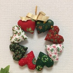 ハートいっぱいのクリスマスリース★直径 約15㎝