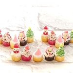 クリスマスカップケーキ 5個セットミニチュア クリスマスケーキ  フェイクフード 