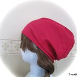 ケア帽子　ガーゼ　ポピーレッド　バンダナ帽子　医療　抗がん剤　プール入浴後にも 　G09