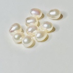 [3粒 1セット] 淡水パールAA +＋　淡水真珠　ポテト　ホワイト　10×8mm    